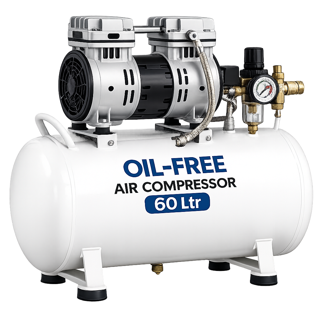 Oil free air compressor 60ltr with regulator
