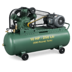 Reciprocating Portable Belt Drive Air Compressor 10 HP with Motor 250 Ltr (500 Pound) Tank