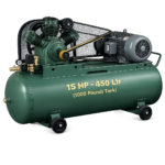 Reciprocating Portable Belt Drive Air Compressor 15 HP with Motor 450 Ltr (1000 Pound) Tank