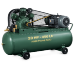 Reciprocating Portable Belt Drive Air Compressor 20 HP with Motor 450 Ltr (1000 Pound) Tank