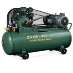Reciprocating Portable Belt Drive Air Compressor 25 HP with Motor 450 Ltr (1000 Pound) Tank