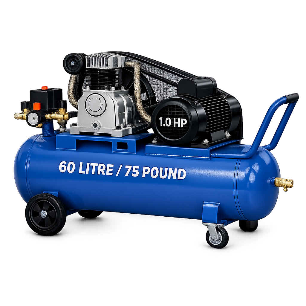Reciprocating Portable Belt Drive Air Compressor with 1051 60 Litre (75 pound) Without Beltguard 1.0 HP Motor