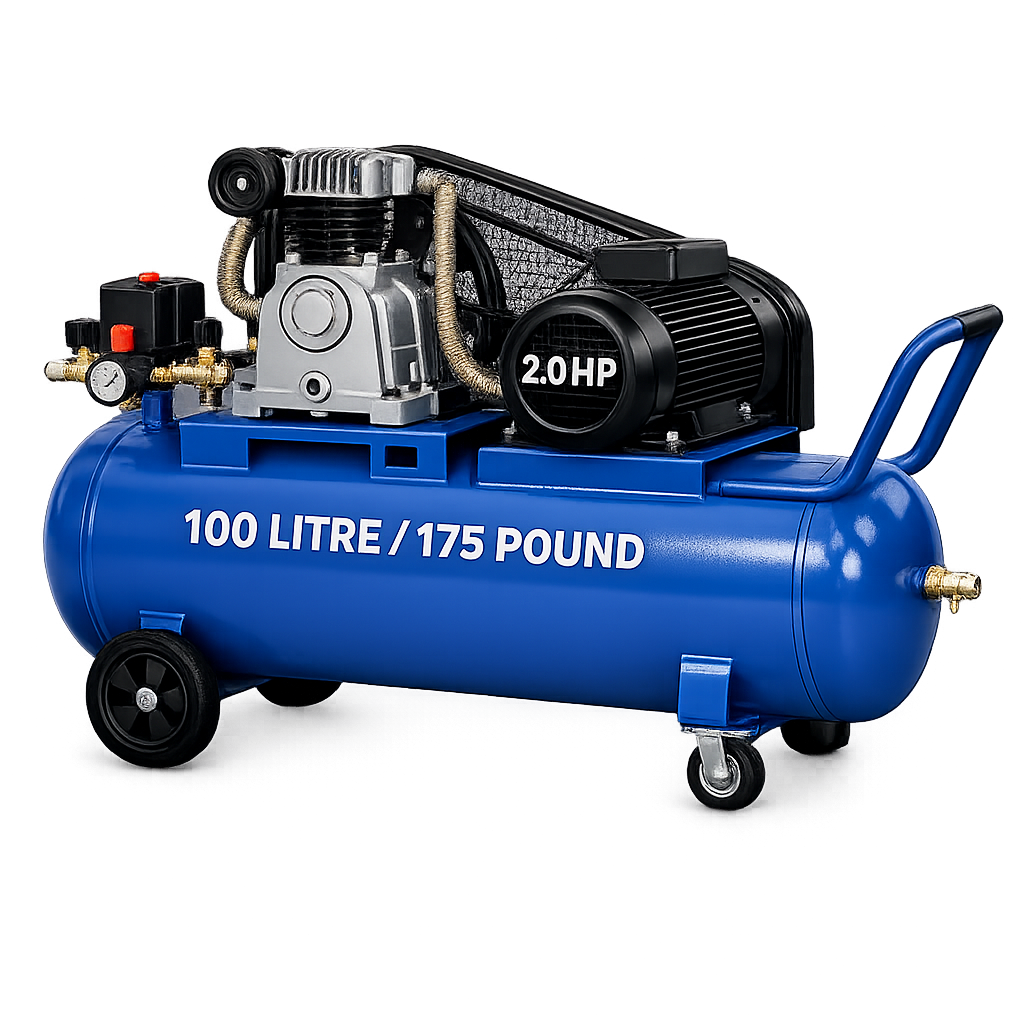 Reciprocating Portable Belt Drive Air Compressor with 2051 100 Litre (175 pound) with Beltguard 2.0 HP Motor