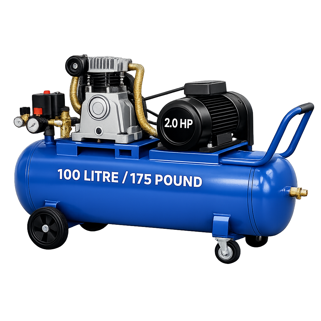 Reciprocating Portable Belt Drive Air Compressor with 2051 100 Litre (175 pound) without Beltguard 2.0 HP Motor