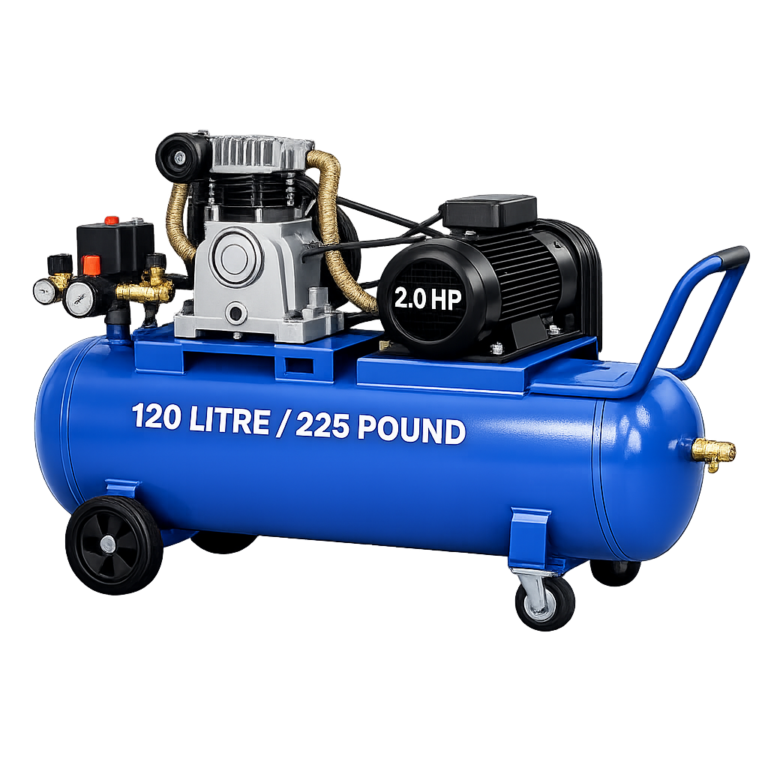 Reciprocating Portable Belt Drive Air Compressor with 2051 120 Litre (225 pound) without Beltguard 2.0 HP Motor