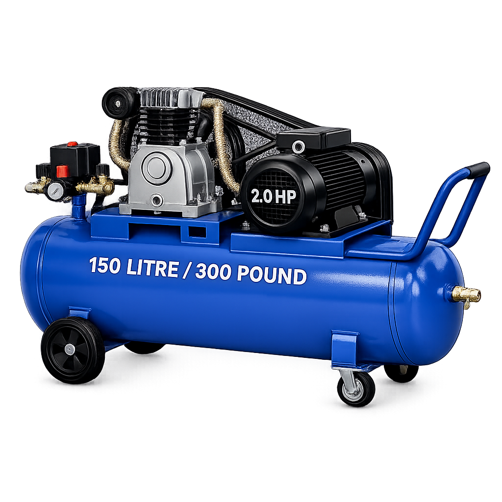 Reciprocating Portable Belt Drive Air Compressor with 2051 150 Litre (300 pound) with Beltguard 2.0 HP Motor