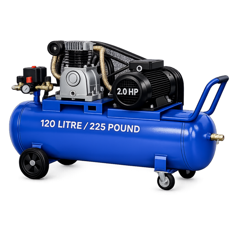 Reciprocating Portable Belt Drive Air Compressor with 2065 120 Litre (225 pound) with Beltguard 2.0 HP Motor