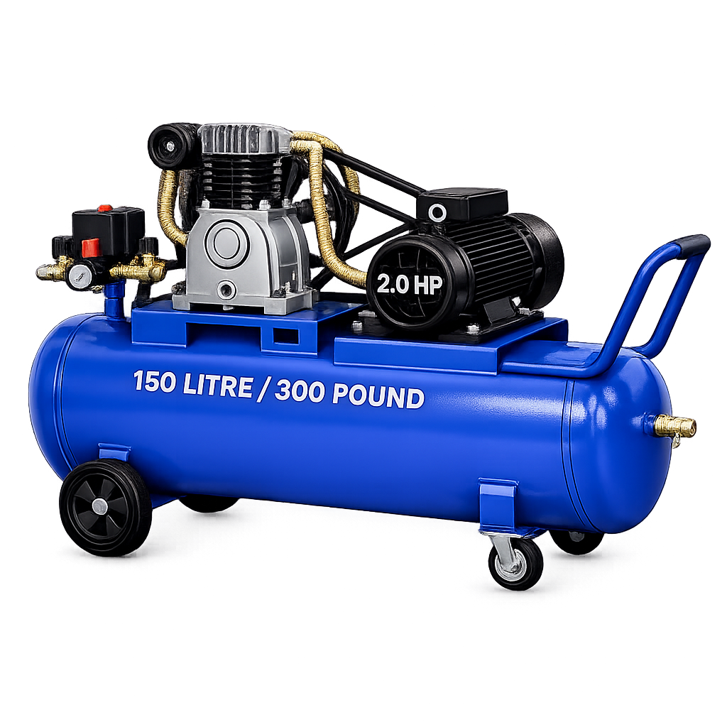 Reciprocating Portable Belt Drive Air Compressor with 2065 150 Litre (300 pound) without Beltguard 2.0 HP Motor
