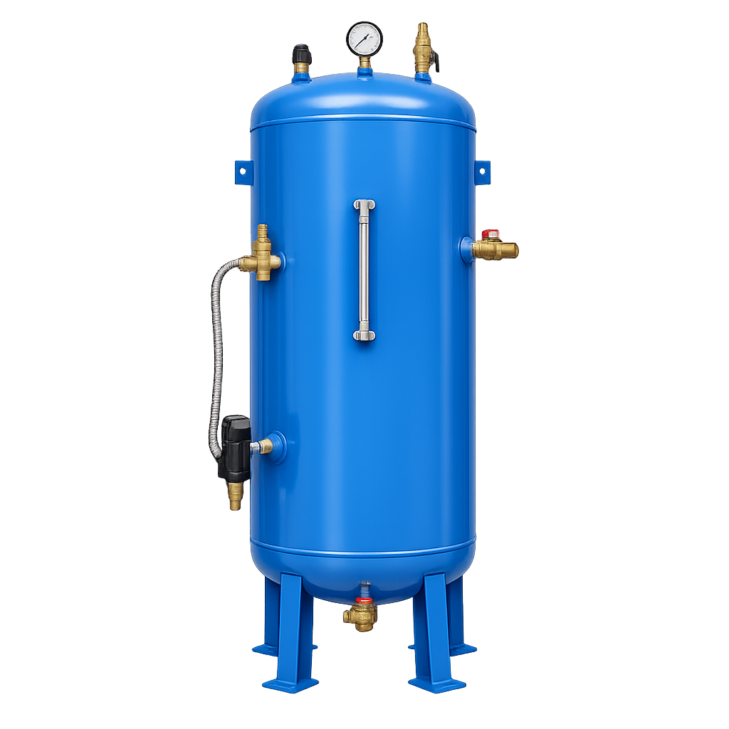 Vertical Air Receiver Tank 1000 Ltr with Standard Accessories